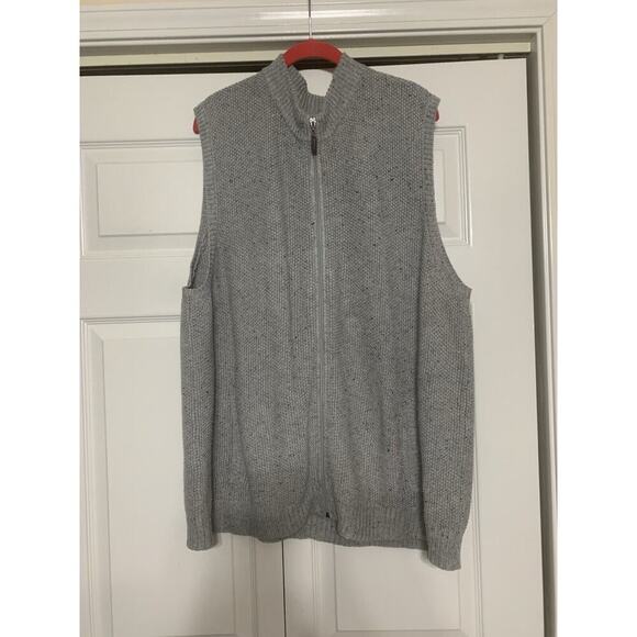 Vintage 90’s Y2K Scandia Woods Heather Gray Cardigan Sweater Vest Preppy XXL - Picture 1 of 7